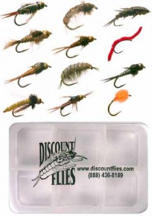 Nymph Fly Collection - 12 Trout Flies + Fly Box
