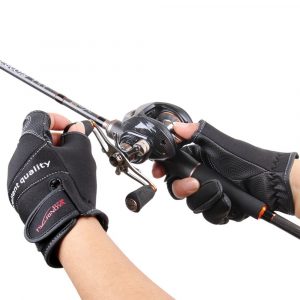 Shelure Anti-slip Fishing Gloves for Men Waterproof Skidproof 3 Fingerless