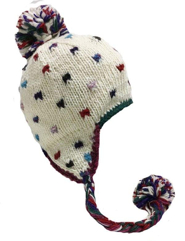 Hand Knit Sherpa Hat with Ear Flaps 