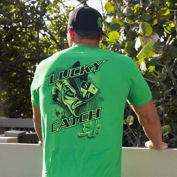 ST. PATRICK’S DAY SHORT SLEEVE COTTON LUCKY CATCH BASS - Image 3