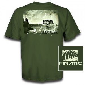 Fin-Atic Back Light Bass T-Shirt - Military Green