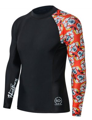 HUGE SPORTS Men's Splice UV Sun Protection UPF 50+ Skins Rash Guard Long Sleeves