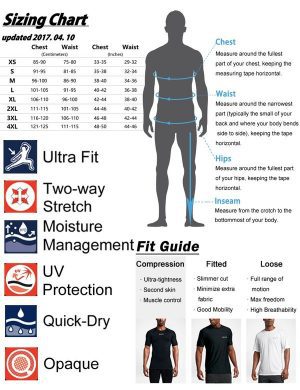 HUGE SPORTS Men's Splice UV Sun Protection UPF 50+ Skins Rash Guard Long Sleeves