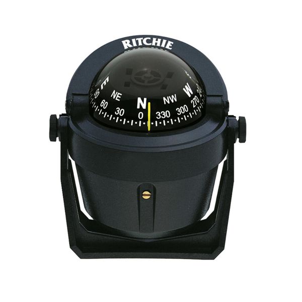 RITCHIE NAVIGATION–Bracket-Mount Explorer Compass, Black Case, Black Card