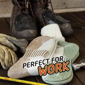 4 Pack Realtree Work Socks for Men - Breathable Boot Hiking Socks for Men, Moisture-Wicking Wool Socks