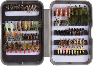 BASSDASH Fly Fishing Flies Kit Fly Assortment Trout Bass Fishing with Fly Box