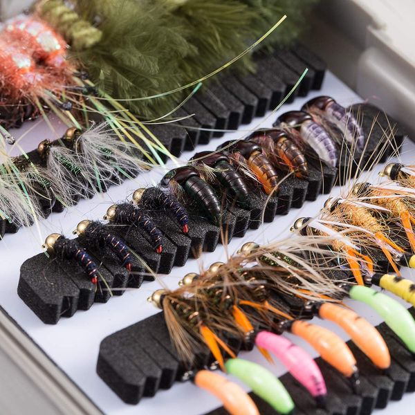 BASSDASH Fly Fishing Flies Kit Fly Assortment Trout Bass Fishing with Fly Box