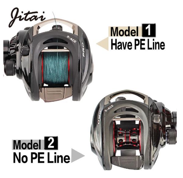 JITAI Baitcasting Fishing Reel Equipped PE 4 Strands line 8Kg Braking Power 141BBs Quality Ultra Light Wheels
