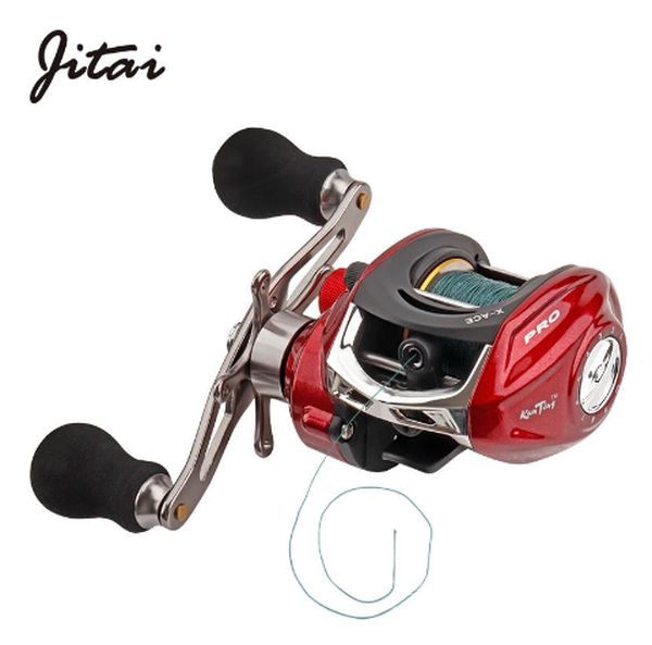 JITAI Baitcasting Fishing Reel Equipped PE 4 Strands line 8Kg Braking Power 141BBs Quality Ultra Light Wheels
