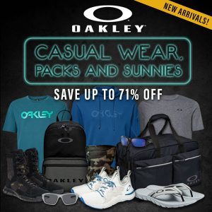 Oakley Casual Wear & Packs 50% off + Sunnies