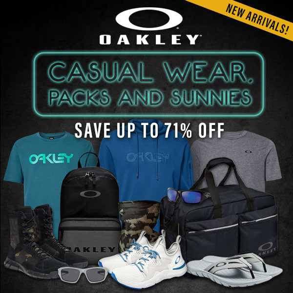 Oakley Casual Wear & Packs 50% off + Sunnies