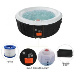 Aqua Spa Circular 4-6 Person 81.9'' x 81.9'' Bubble Jets Inflatable Hot Tub Portable Jacuzzi