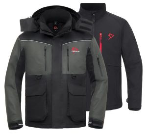 Piscifun Ice Fishing Insulated Jacket, Waterproof Flotation Fishing Jackets for Cold Weather Conditions