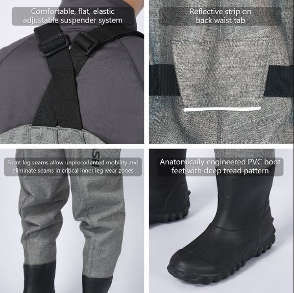 BASSDASH Men's 3D PVC Game Wader - Boot Foot